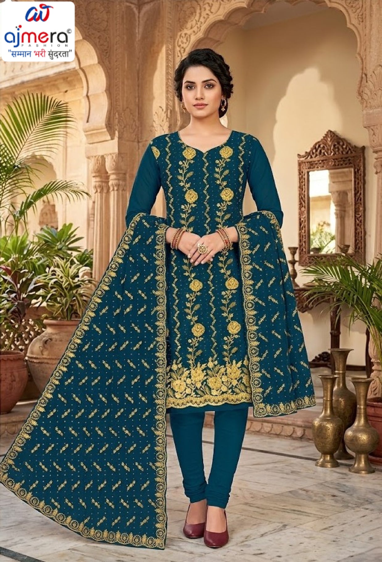 Premium Indo Unstitched Suit Set | RID-VYAPAAR