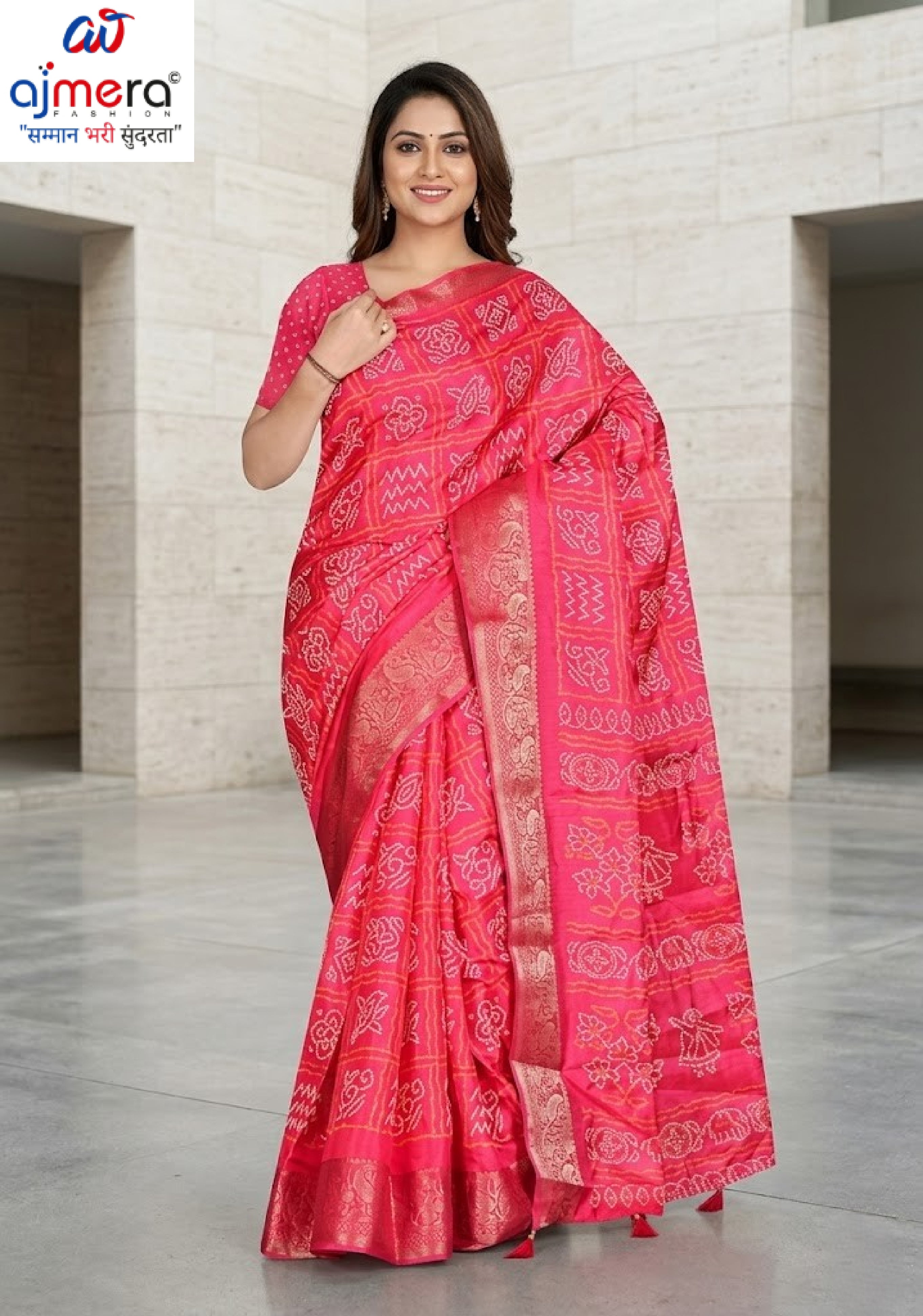 Classic Printed Saree with Blouse Piece for Timeless Traditional Style  | VER-NEELAM-32852