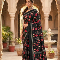 Premium Printed Saree with Matching Blouse Piece for Ethnic Elegance | SSR-MEDONA