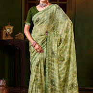Contemporary Printed Saree with Blouse Piece for Premium Wear | PRM-PAN MASALA