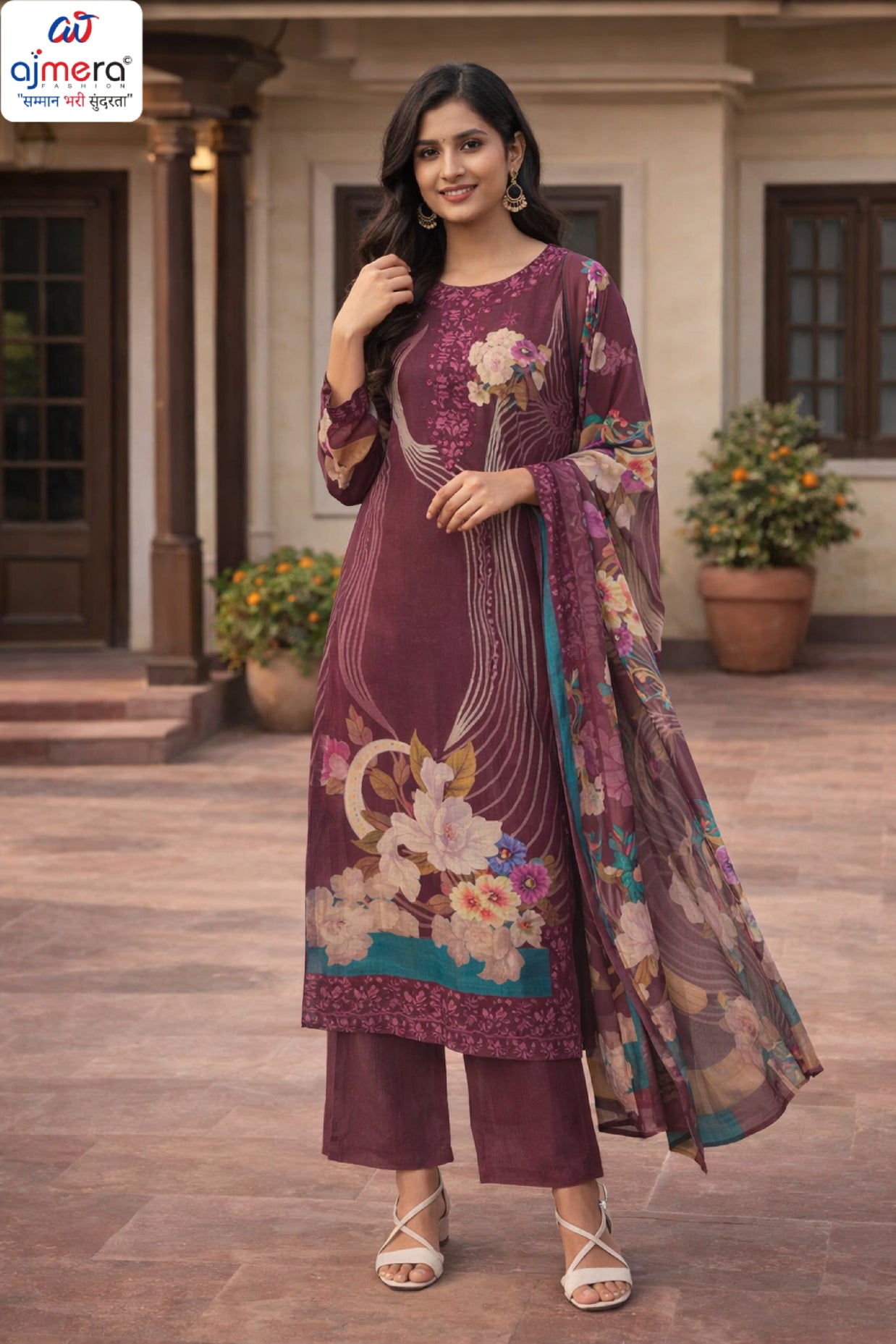 Premium Pure Viscose Unstitched Suit Set | VAS-KONICA