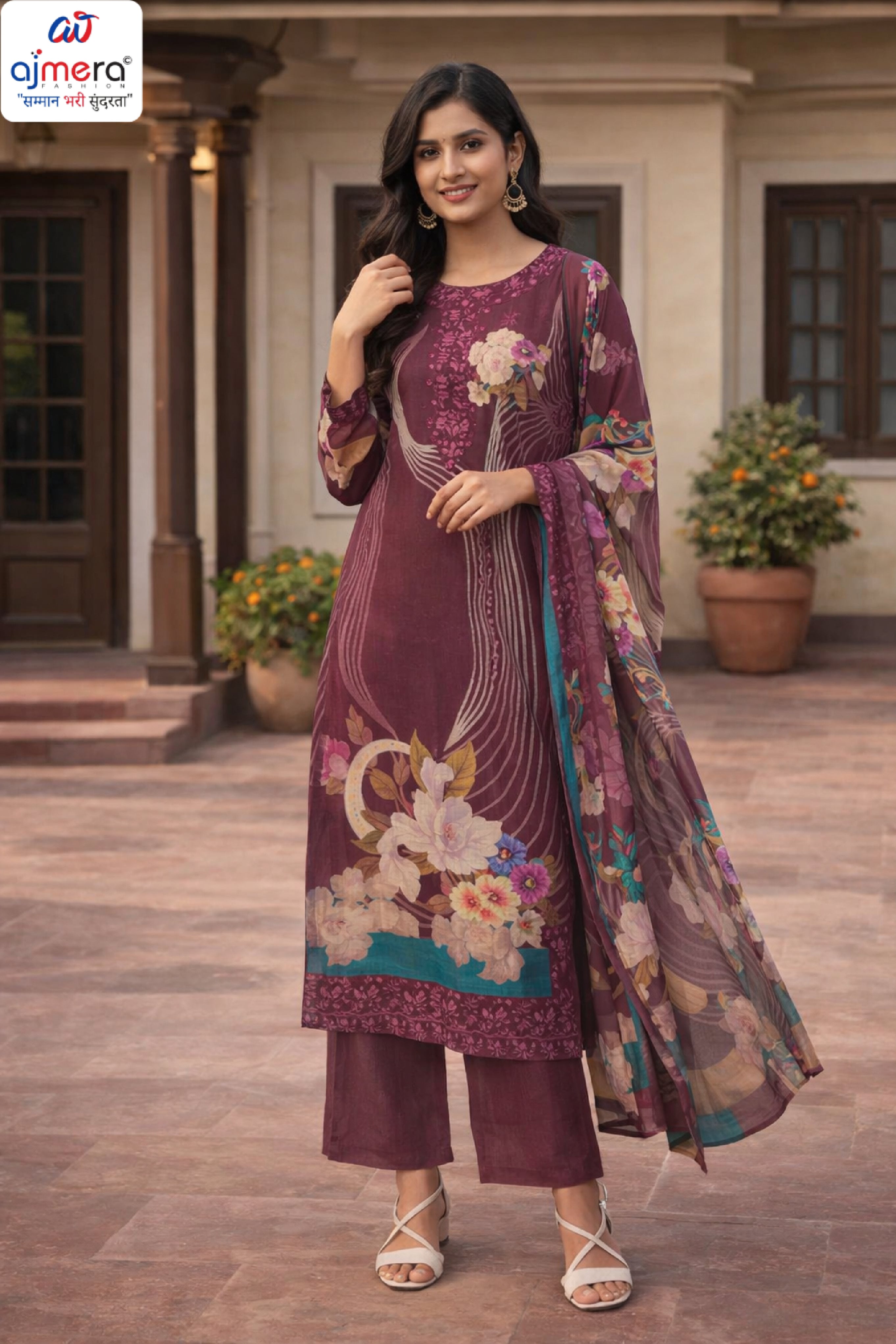 Premium Pure Viscose Unstitched Suit Set | VAS-KONICA