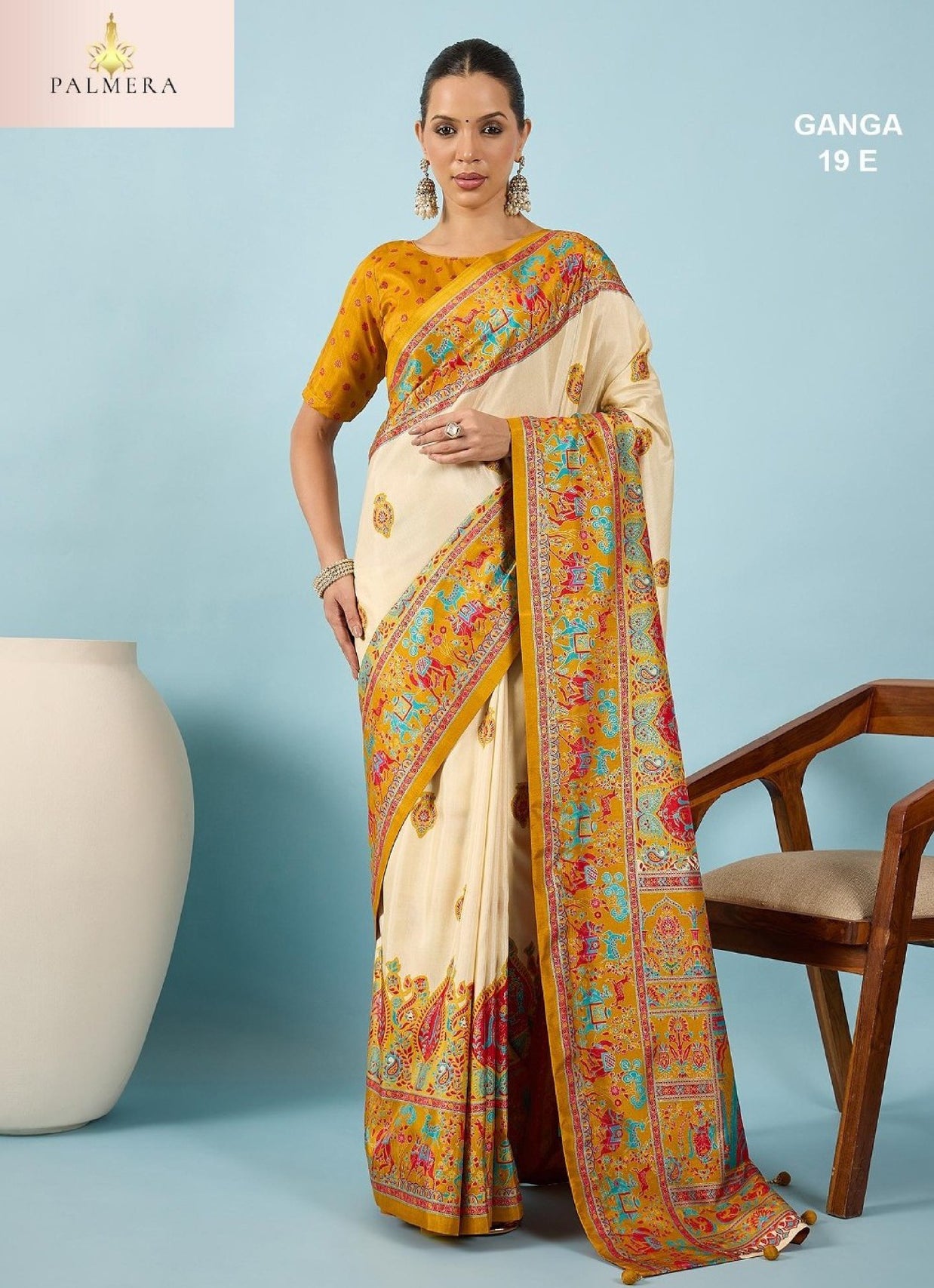 Ganga Blended Silk Saree with Blouse for Premium Ethnic and Designer Wear | ALL-GANGA-19