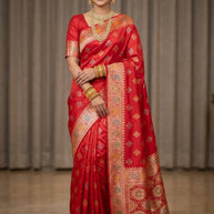 Classic Weave Jacquard Silk Saree With Blouse Piece | RIK-DURGA