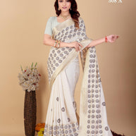 Apricot Linen Saree with Blouse for Premium Ethnic and Festive Wear | ALL-APRICOT-308