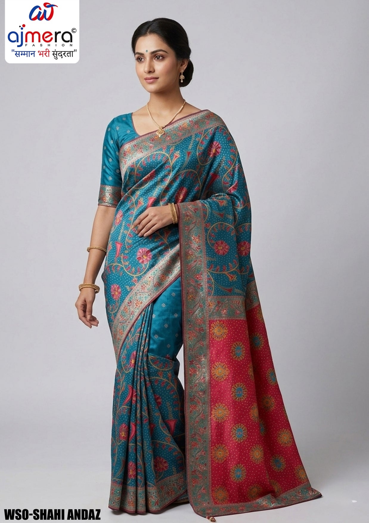 Traditional Weave Jacquard Silk Saree With Blouse Piece | WSO-SHAHI ANDAZ