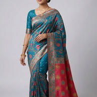 Traditional Weave Jacquard Silk Saree With Blouse Piece | WSO-SHAHI ANDAZ