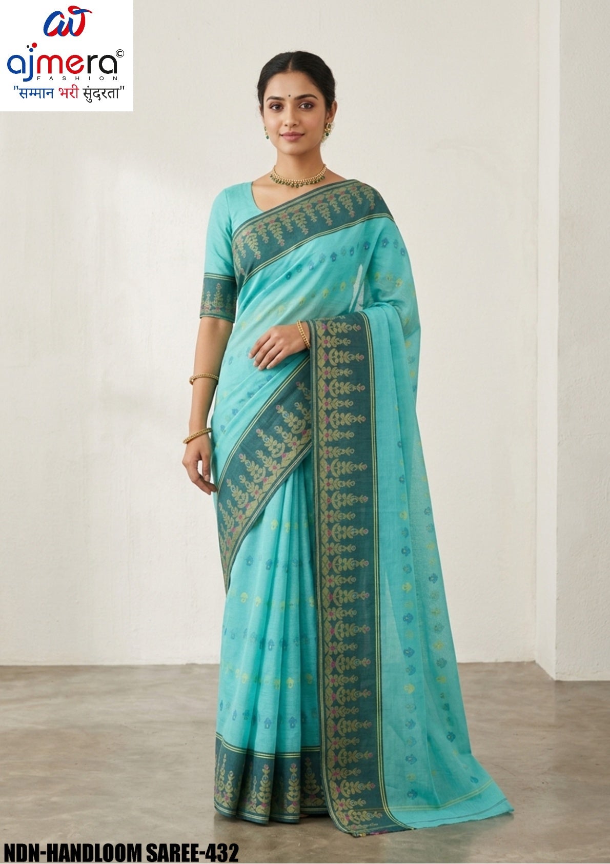 Handloom Cotton Saree with Without Blouse for Premium Ethnic and Traditional Wear | NDN-HANDLOOM SAREE-432