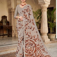 Fashionable Printed Saree with Blouse Piece for Festive Collection | CAS-PURE GEORGEATE