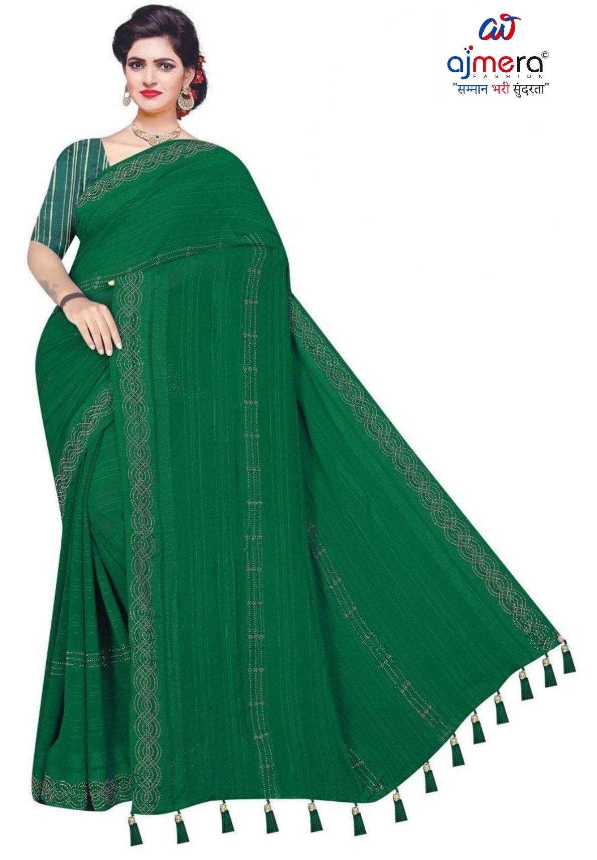 Silk Dyed Matching Saree with Blouse Piece for Premium Ethnic and Traditional Wear | TIK-DAWAT