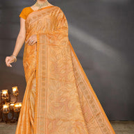 Elegant Printed Saree with Designer Blouse Piece for Festive Wear  | SNR-PURPOSE