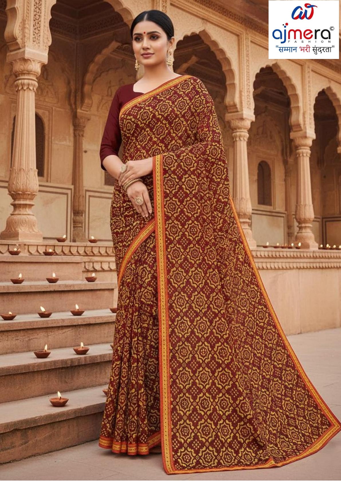 Lycra Designer Dyed Matching Saree without Blouse for Premium Ethnic and Traditional Wear | JP-DHURANDHAR