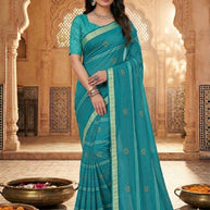 Latest Dyed Matching Saree with Blouse Piece for Premium Ethnic and Traditional Wear | TIK-UPI