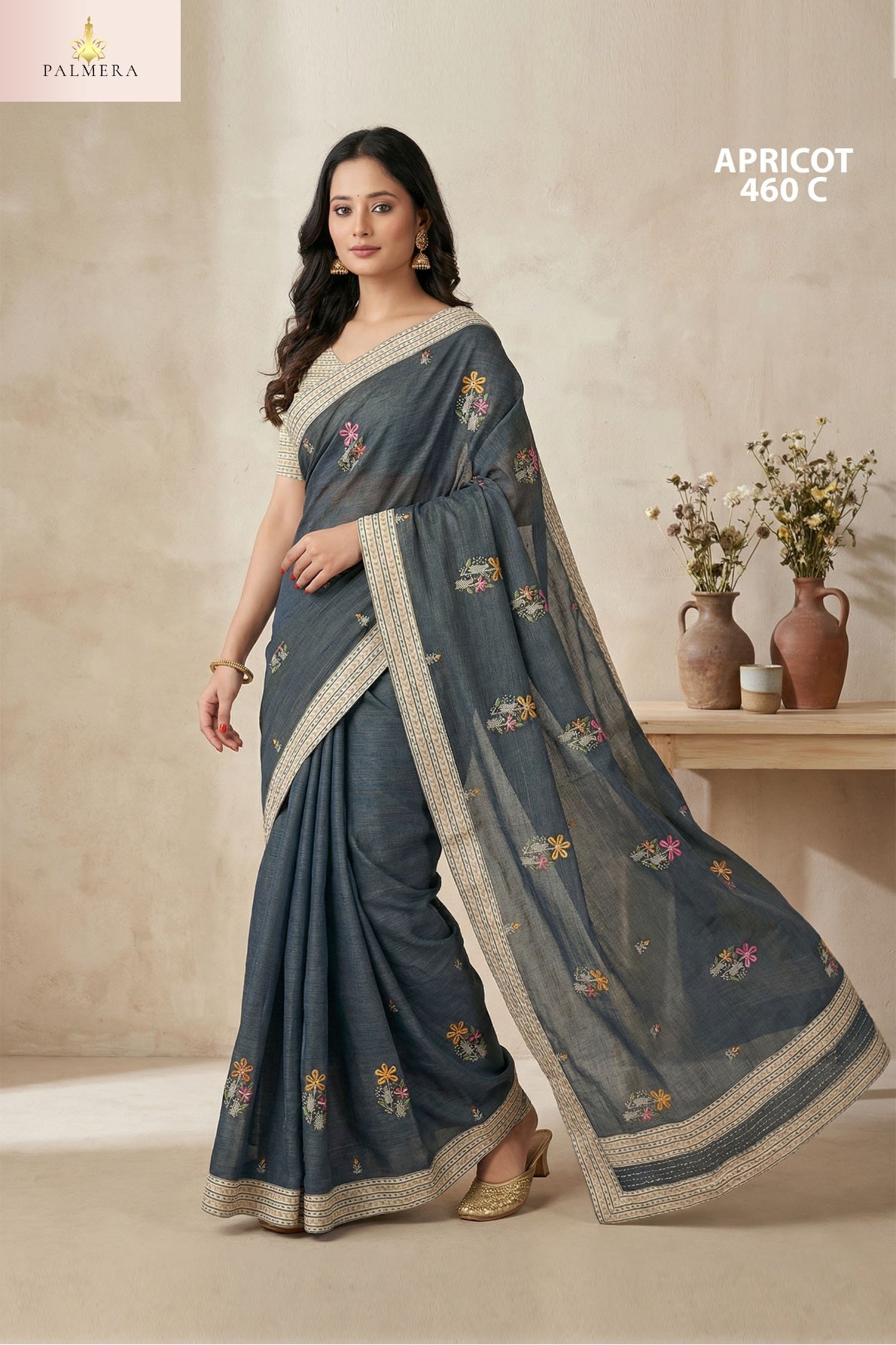 Apricot Khadi Saree with Blouse for Premium Ethnic and Designer Wear | ALL-APRICOT-460