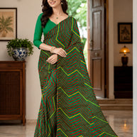 Zomato Print Loose Saree with Blouse for Premium Ethnic and Traditional Wear | CAS-SAWARIYA