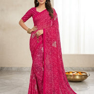 Fashionable Printed Saree with Blouse Piece for Festive Collection  | RDD-JYOTHI
