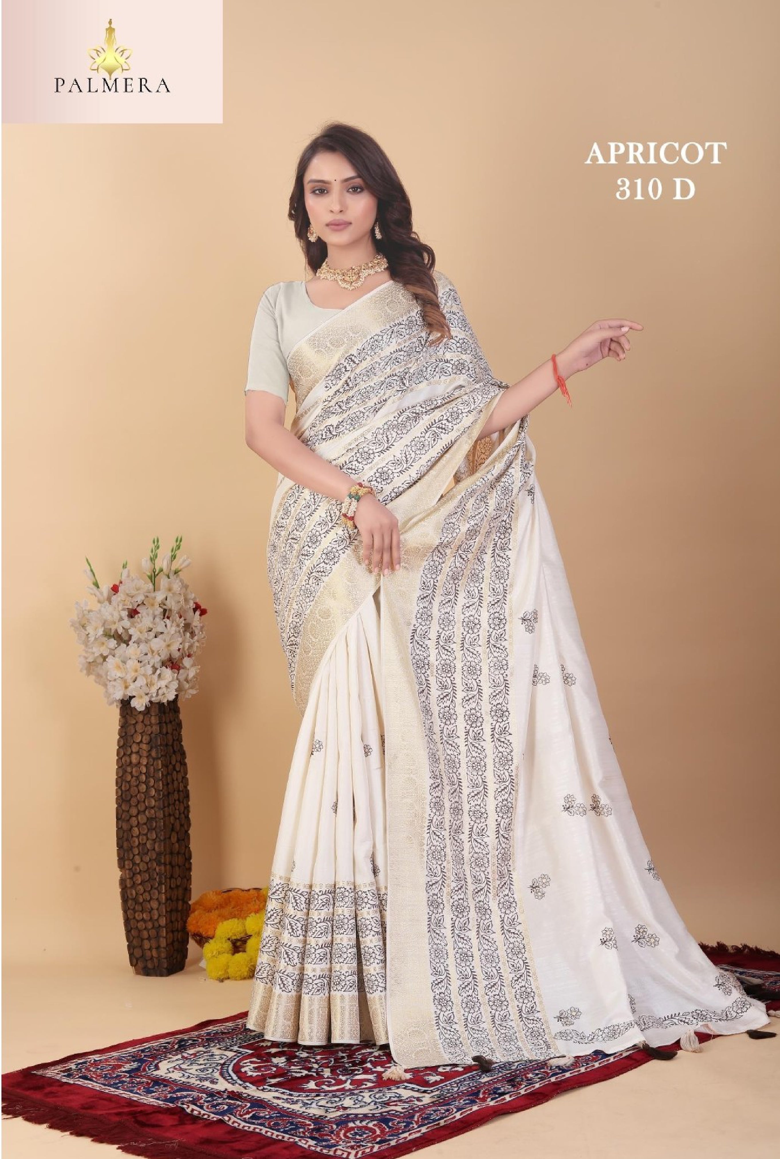 Apricot Linen Saree with Blouse for Premium Ethnic and Designer Wear | ALL-APRICOT-310