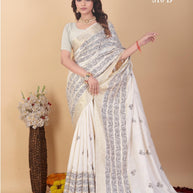 Apricot Linen Saree with Blouse for Premium Ethnic and Designer Wear | ALL-APRICOT-310