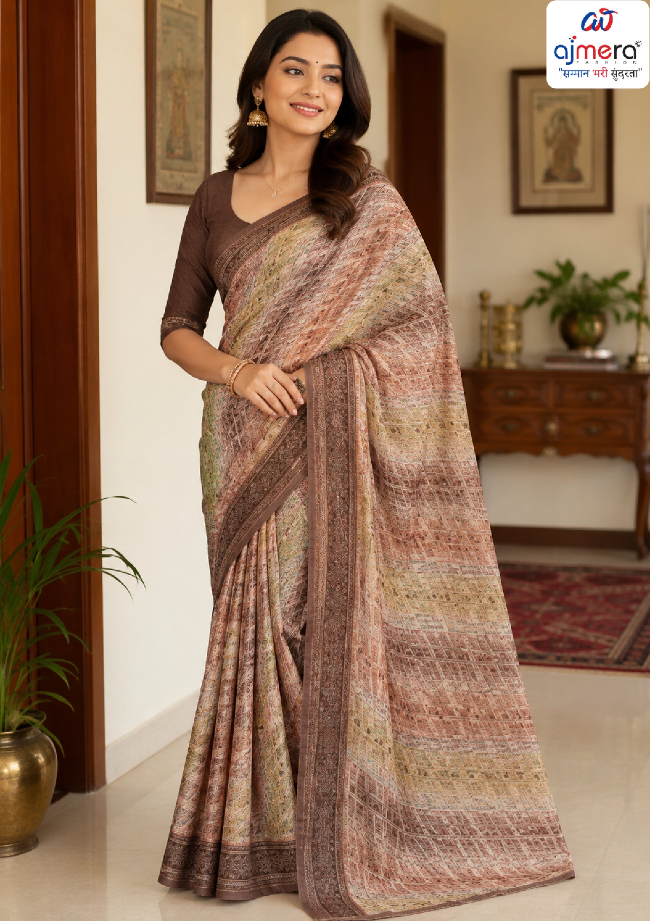 Beautiful Printed Saree with Blouse Piece for Cultural Celebrations | SGR-ANUPAMA