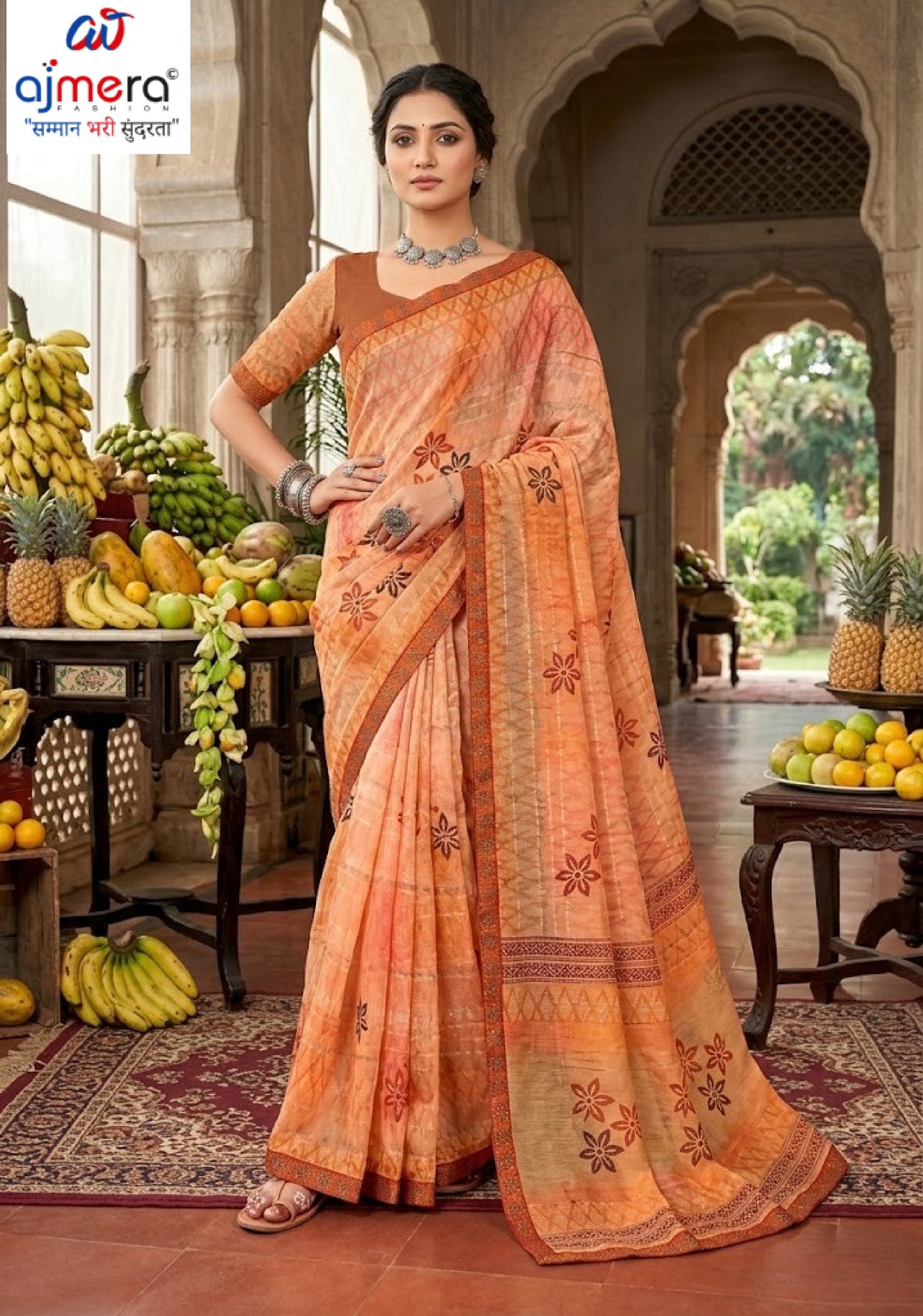 Designer Printed Saree with Blouse Piece for Special Occasions | PRM-PARI