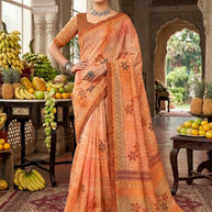 Designer Printed Saree with Blouse Piece for Special Occasions | PRM-PARI