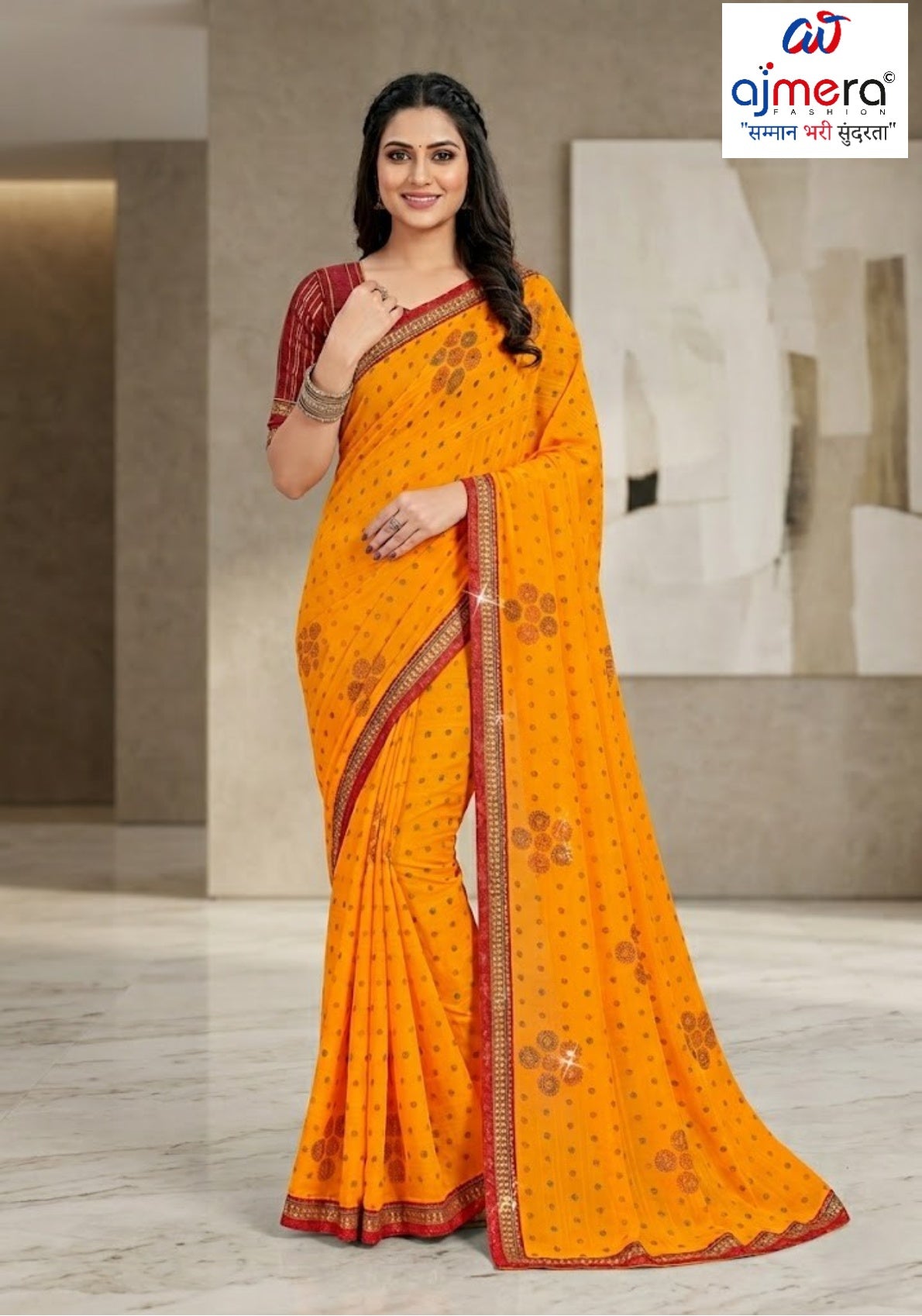 Premium Printed Saree with Matching Blouse Piece for Ethnic Elegance  | CAS-PALKI