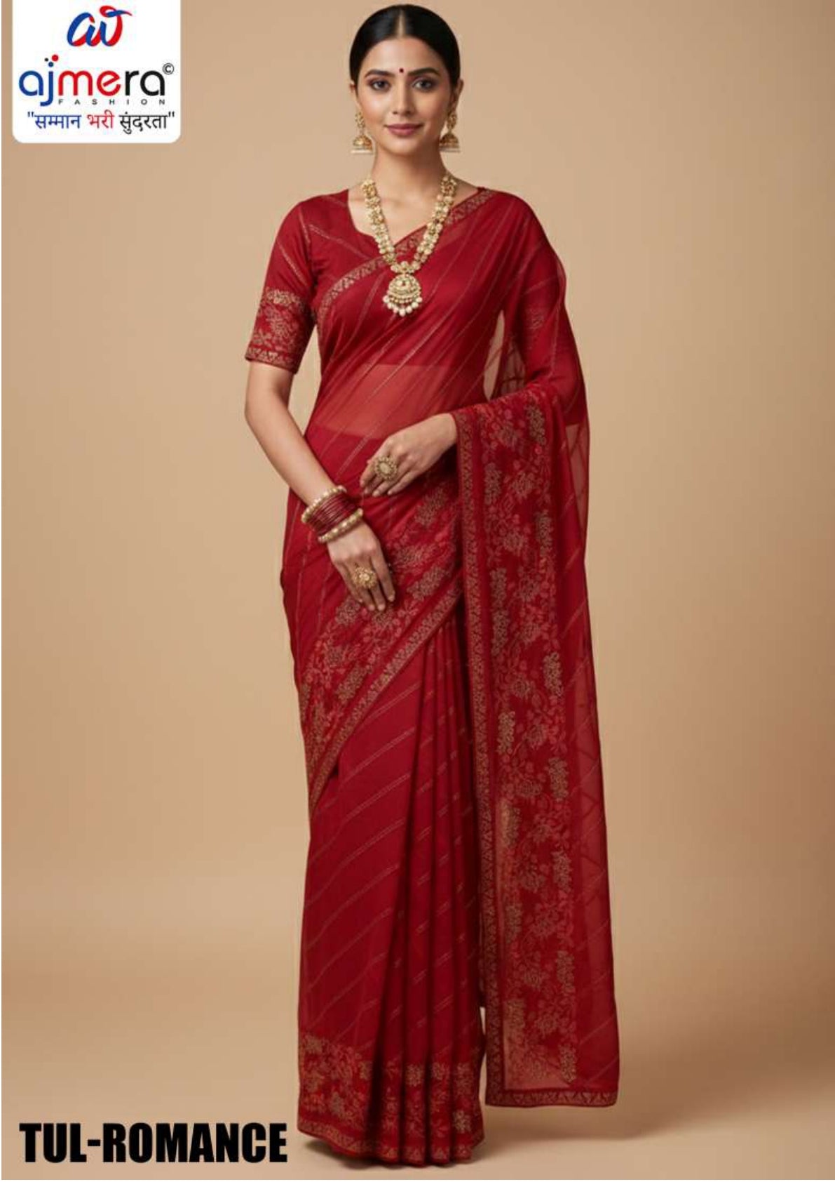 Buy Dyed Matching Saree in Bulk with Blouse Piece for Premium Ethnic and Traditional Wear | TUL-ROMANCE