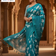 Turkey Silk Print Loose Saree with Blouse for Premium Ethnic and Traditional Wear | POS-TURKY SILK