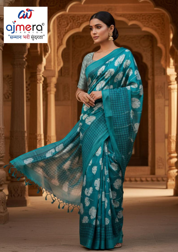 Turkey Silk Print Loose Saree with Blouse for Premium Ethnic and Traditional Wear | POS-TURKY SILK