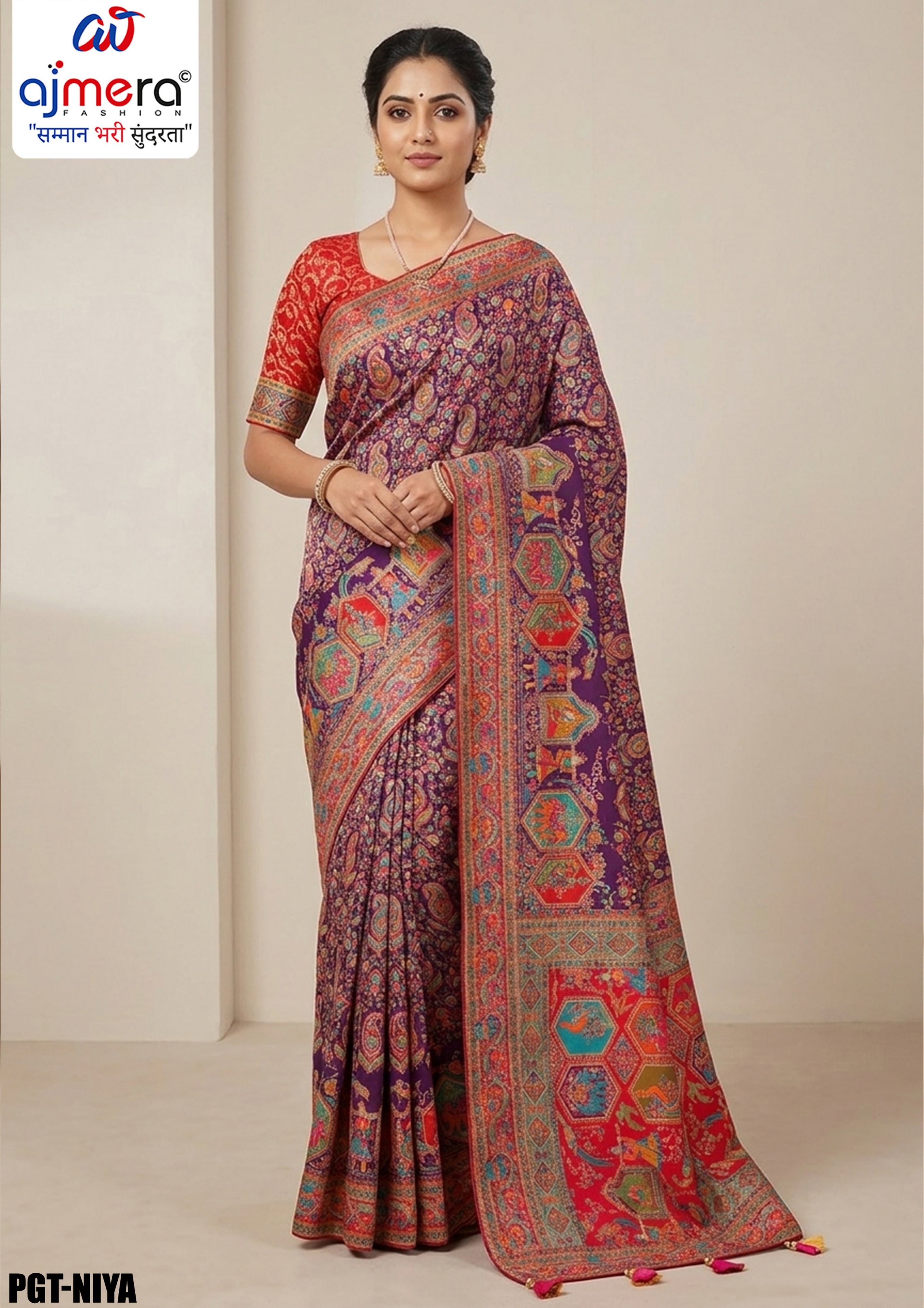 Graceful Border Jacquard Silk Saree With Blouse Piece | PGT-NIYA