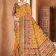 Premium Charm Jacquard Silk Saree With Blouse Piece | DNA-GIPSY