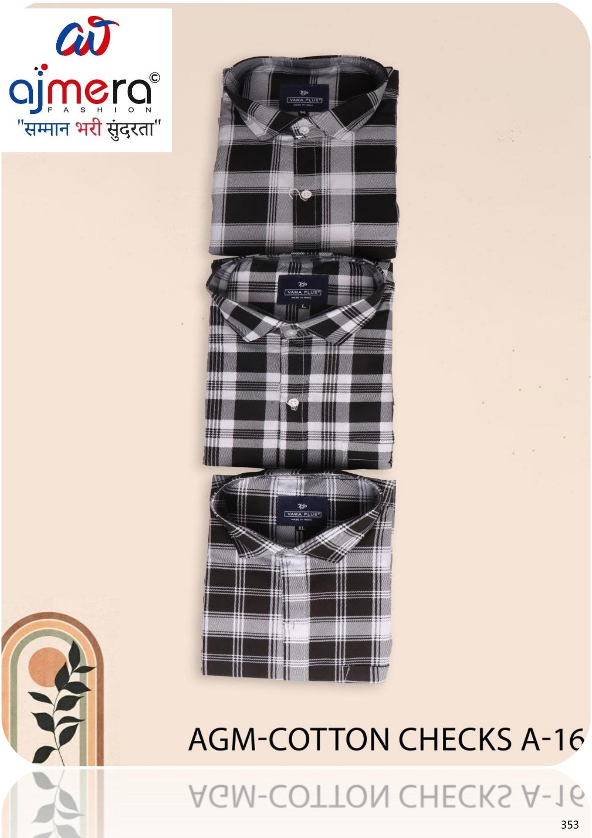 Mens Shirt Bulk Supplier India for Retailers | AGM-COTTON CHECKS A-16