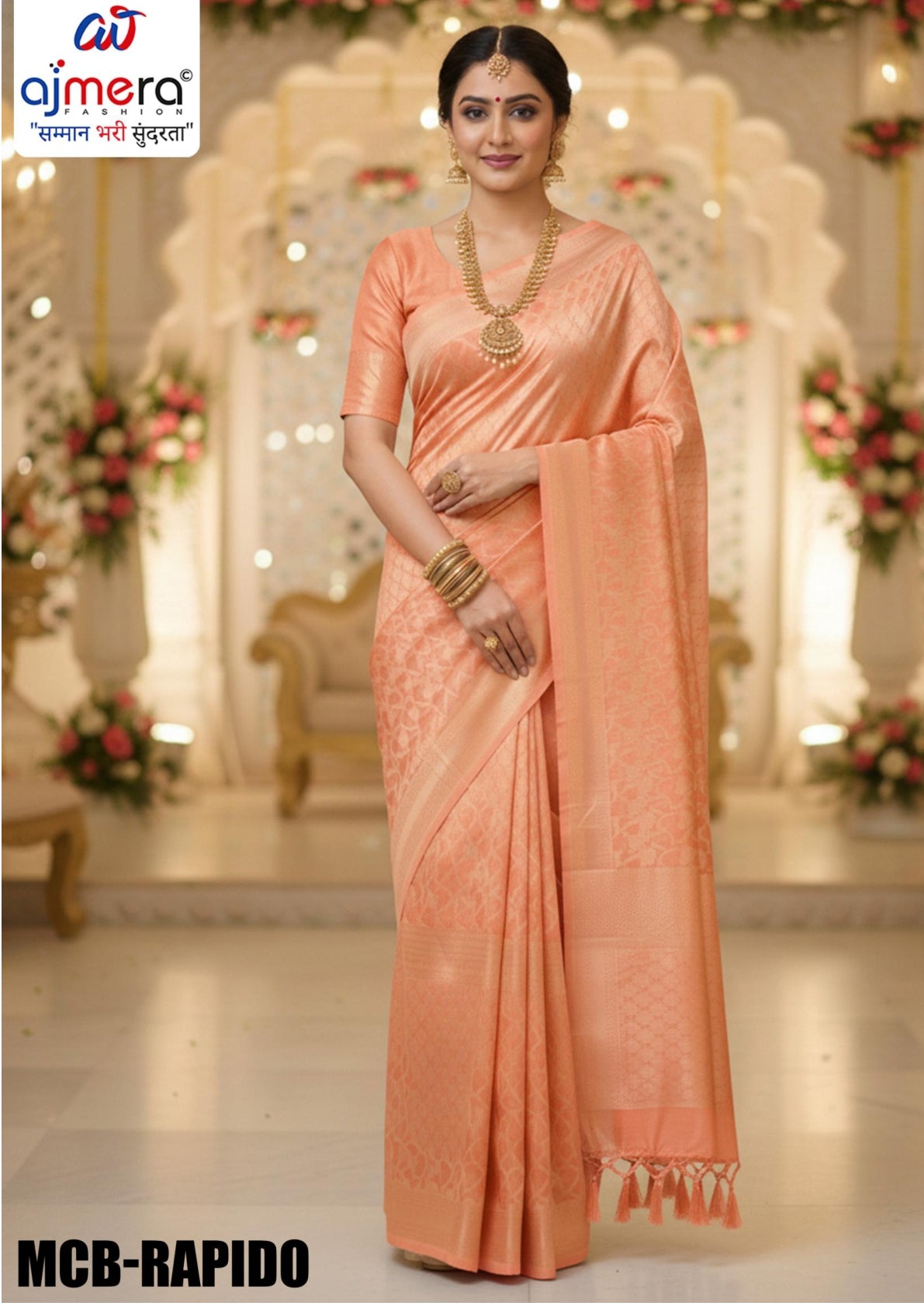 Premium Rapier Silk Matching Saree With Blouse Piece | MCB-RAPIDO