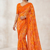 Weightless Print Loose Saree with Blouse for Premium Ethnic and Traditional Wear | BMS-DEV PRIYA