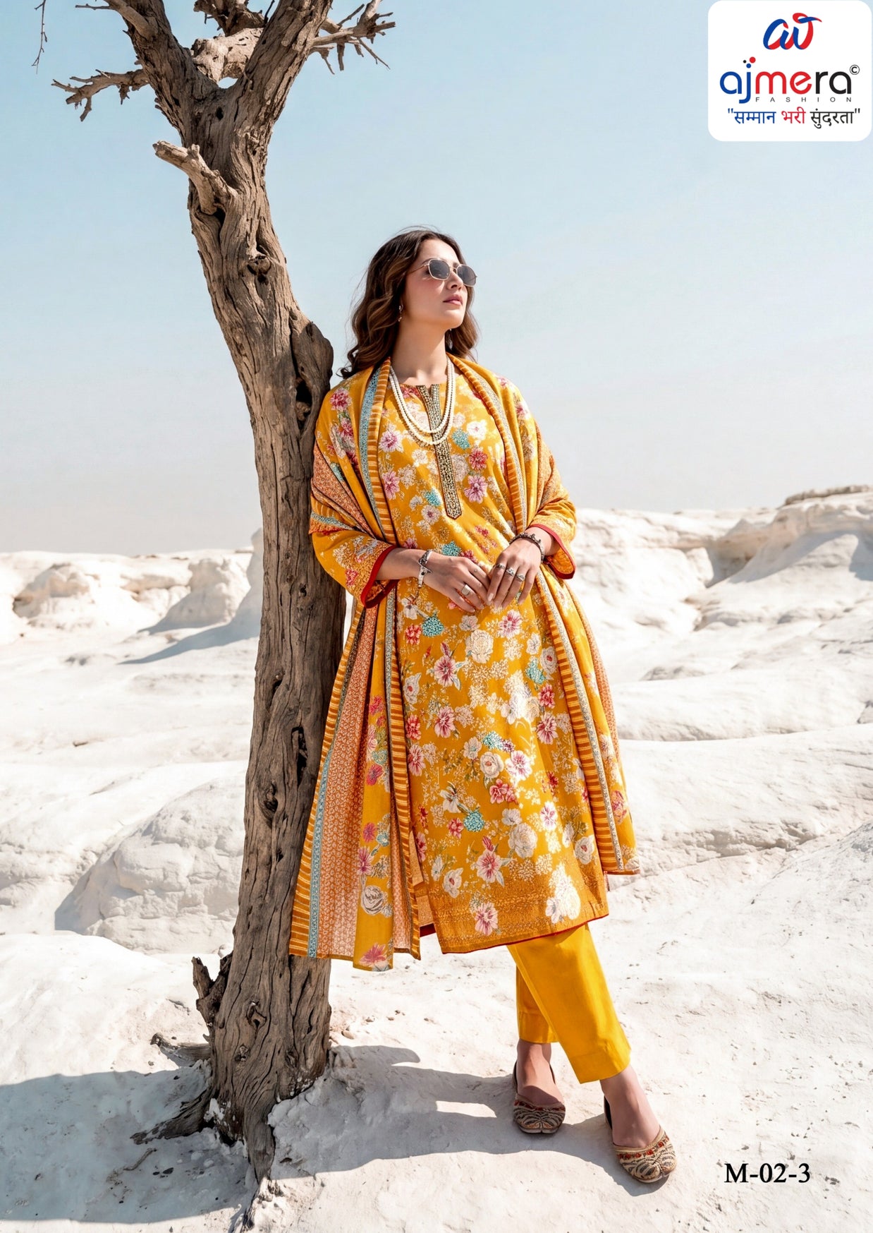 Premium Pure Jaam Cotton Unstitched Suit Set | VAS-LUMINA
