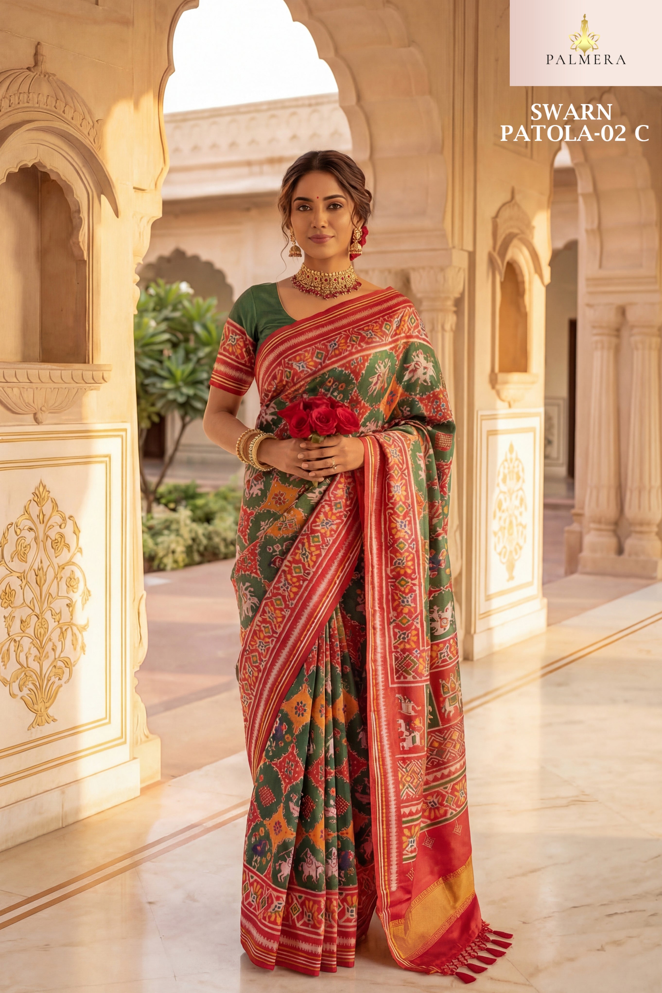 Palmera Saree Manufacturer and Palmera Saree Supplier | ALL-SWARN PATOLA-02