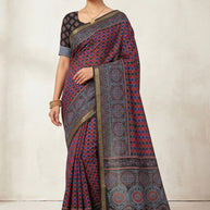 Digital Printed Saree with Blouse Piece for Premium Ethnic and Traditional Wear | RYT-AJRAKH SILK