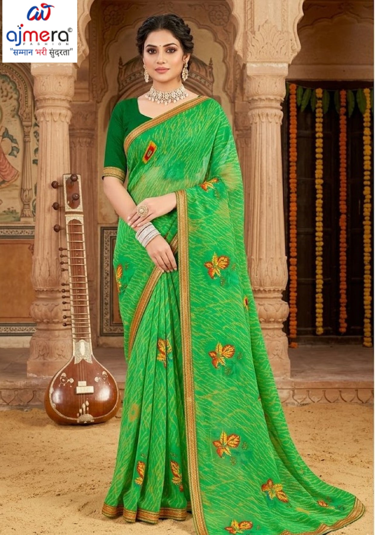 Elegant Printed Saree with Designer Blouse Piece for Festive Wear | PRM-HIRAMOTI