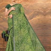 Chic Printed Saree with Blouse Piece for Sophisticated Ethnic Style  | SNR-SATHIYA