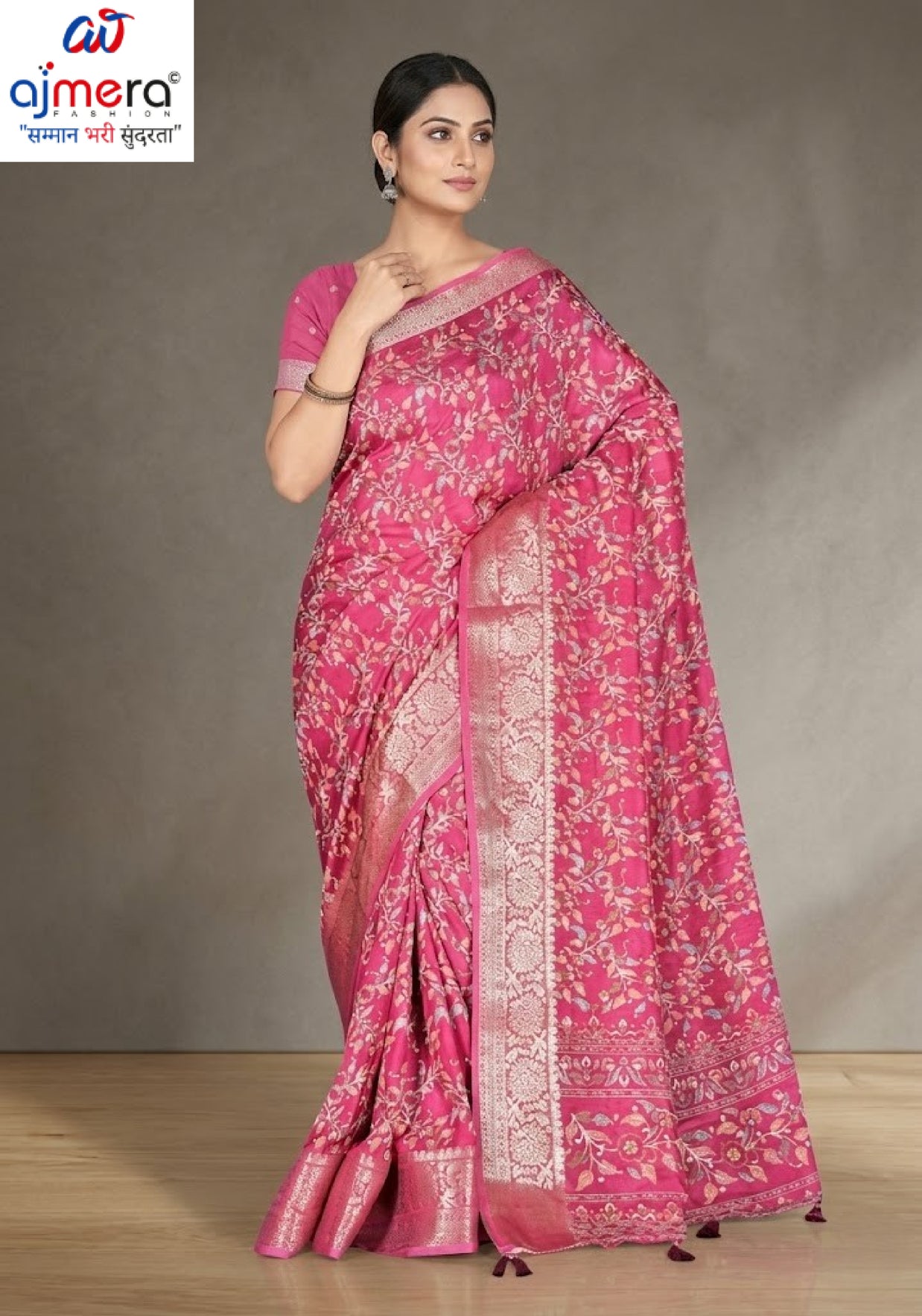 Fashionable Printed Saree with Blouse Piece for Festive Collection | VER-NEELAM-43545