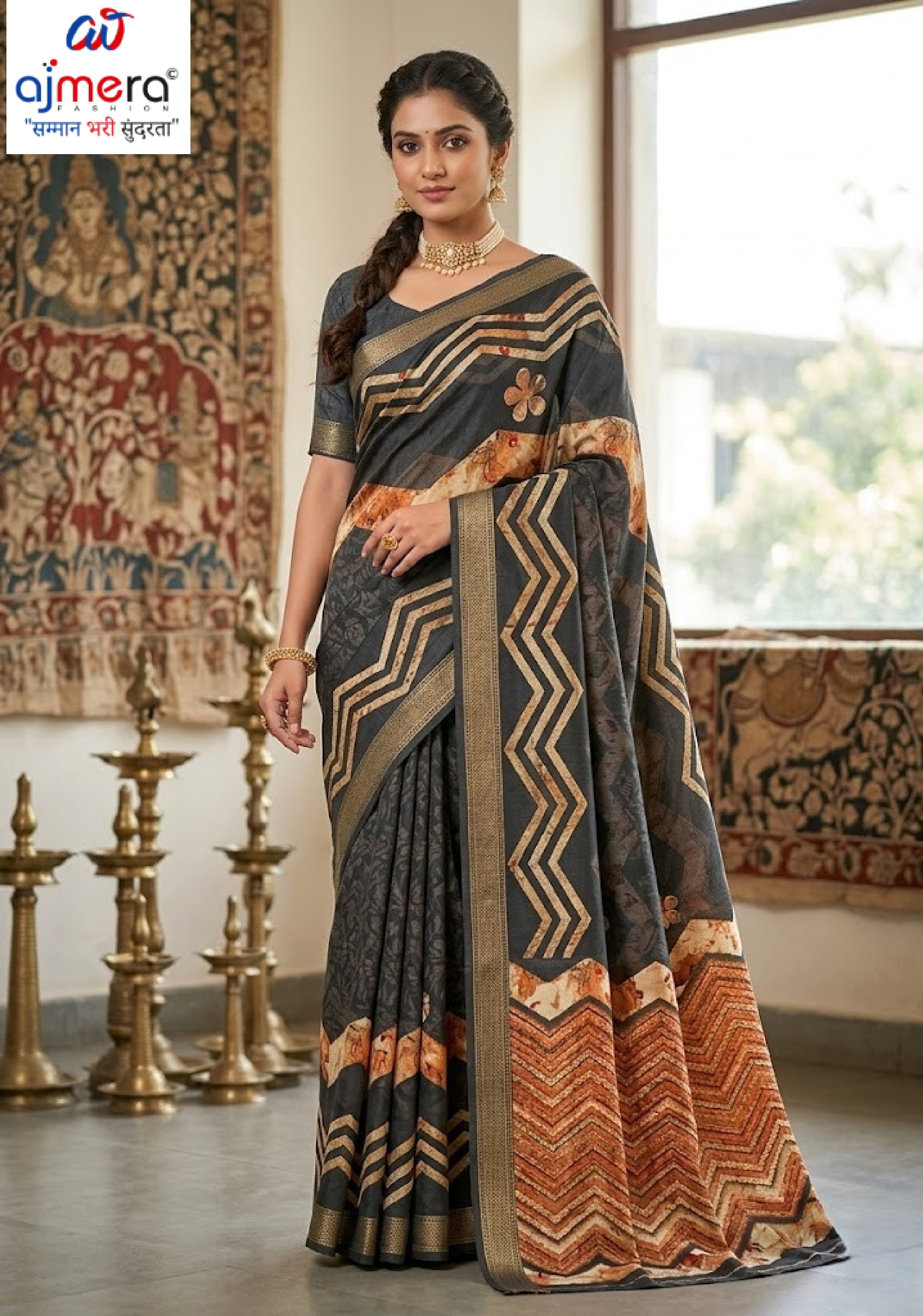 Fashionable Printed Saree with Blouse Piece for Festive Collection | SSR-KHUSH RAHO