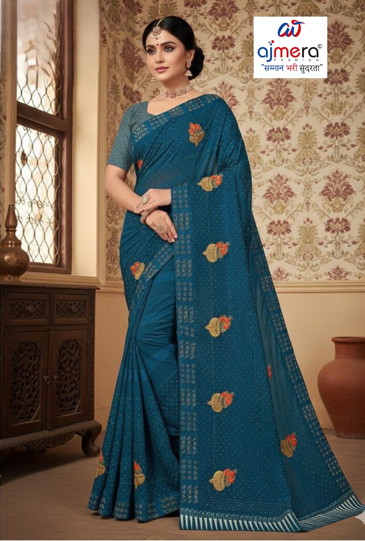 Premium Dyed Matching Saree with Blouse Piece for Premium Ethnic and Traditional Wear | VKM-LOVE GURU