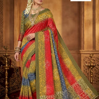 Moss Print Loose Saree with Blouse for Premium Ethnic and Traditional Wear | TD-DHAMAKA