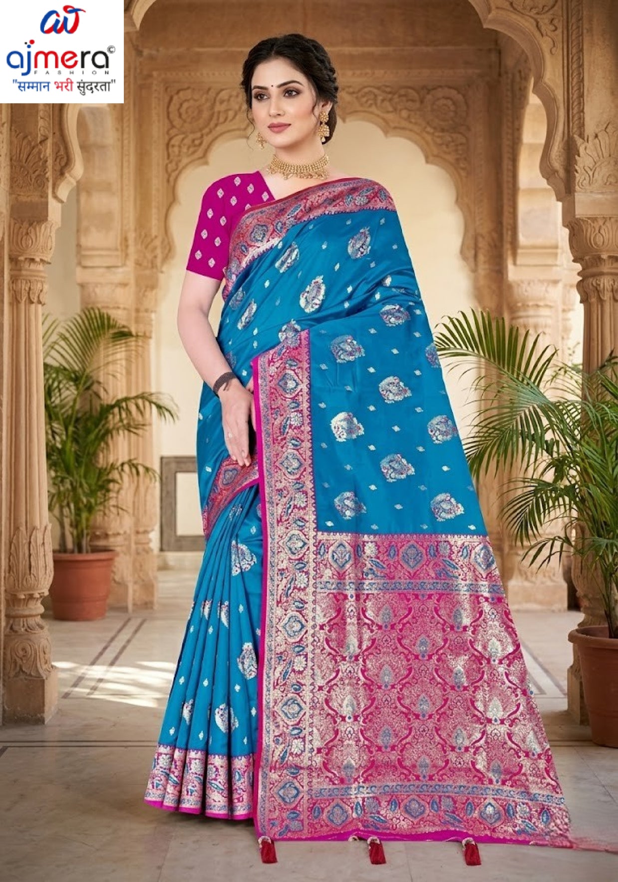 Modern Elegance Jacquard Silk Saree With Blouse Piece | DPM-SPARKLE CHINON