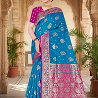 Modern Elegance Jacquard Silk Saree With Blouse Piece | DPM-SPARKLE CHINON