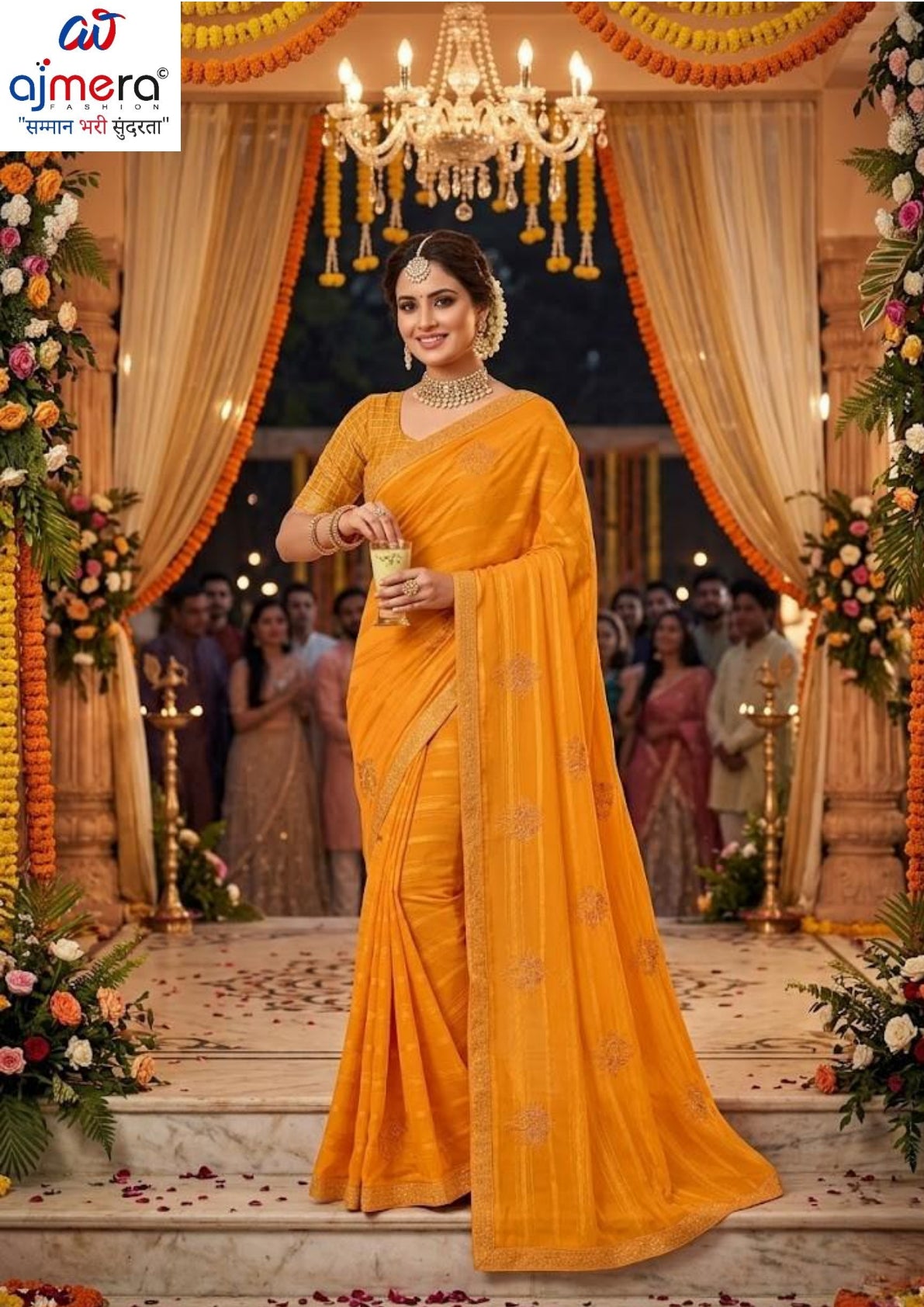 Trendy Dyed Matching Saree with Blouse Piece for Premium Ethnic and Traditional Wear | VKM-CURVV