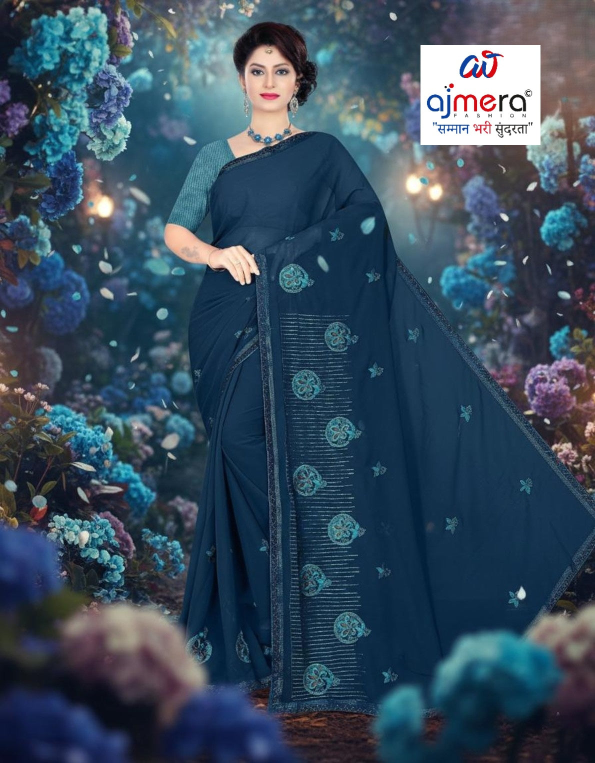 Fancy Lycra Matching Saree with Blouse Piece for Premium Ethnic and Traditional Wear | VKM-HOLIKA