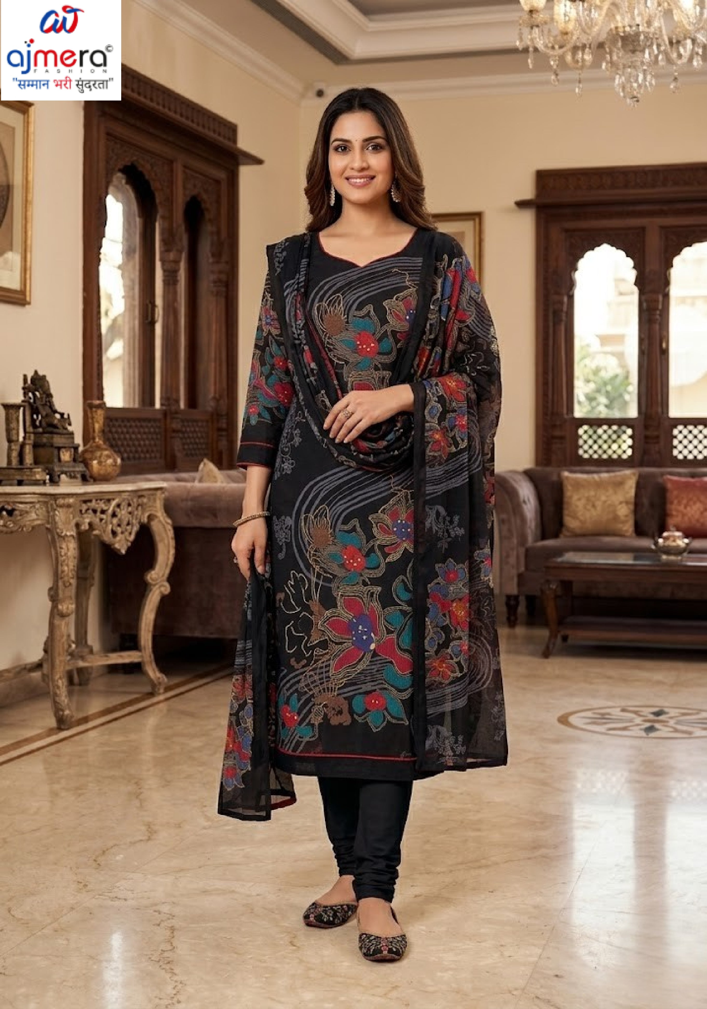 Royal Jam Satin Unstitched Suit Set | KVV-MAHARANI VOL-175