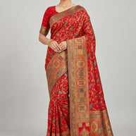 Vintage Jacquard Silk Saree With Blouse Piece | STZ-HEER