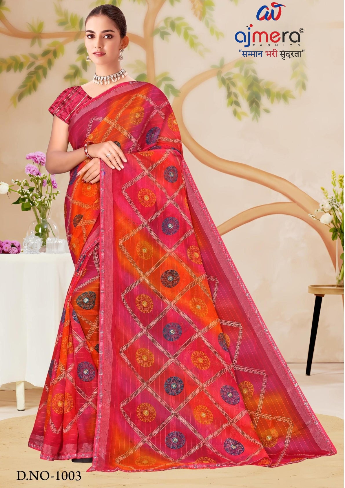 Elegant Printed Saree with Designer Blouse Piece for Festive Wear  | SNR-NAMAYA